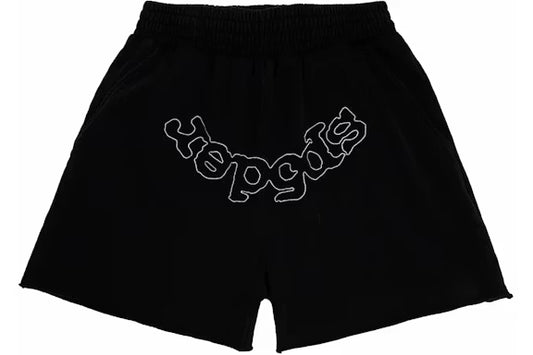 Sp5der OG Logo Embroidered Sweatshort - Black