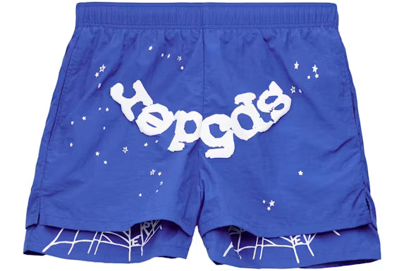 Sp5der OG Web Double Layer Short Blue