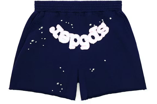 Sp5der OG Web Logo Sweat Shorts - Navy Blue